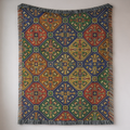 Moroccan Zellige Tapestry Woven Blanket