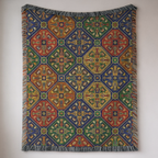 Moroccan Zellige Tapestry Woven Blanket