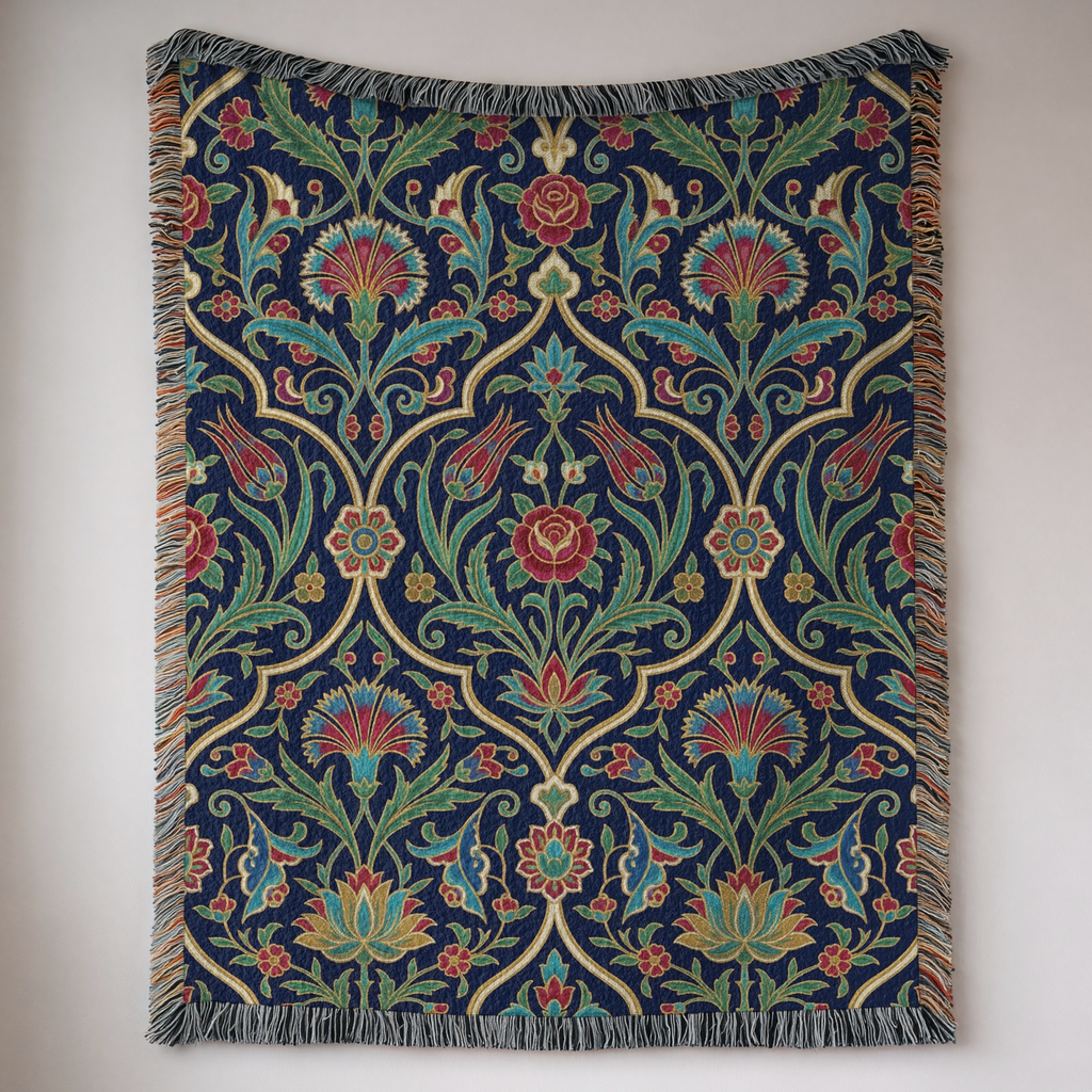 The Ottoman Medallion Tapestry Woven Blanket