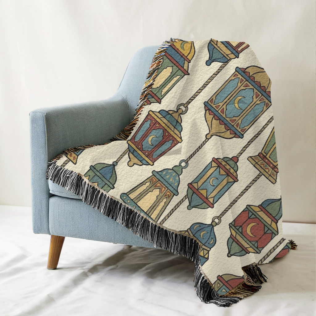 Moroccan Lantern Tapestry Woven Blanket