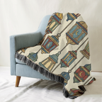 Moroccan Lantern Tapestry Woven Blanket