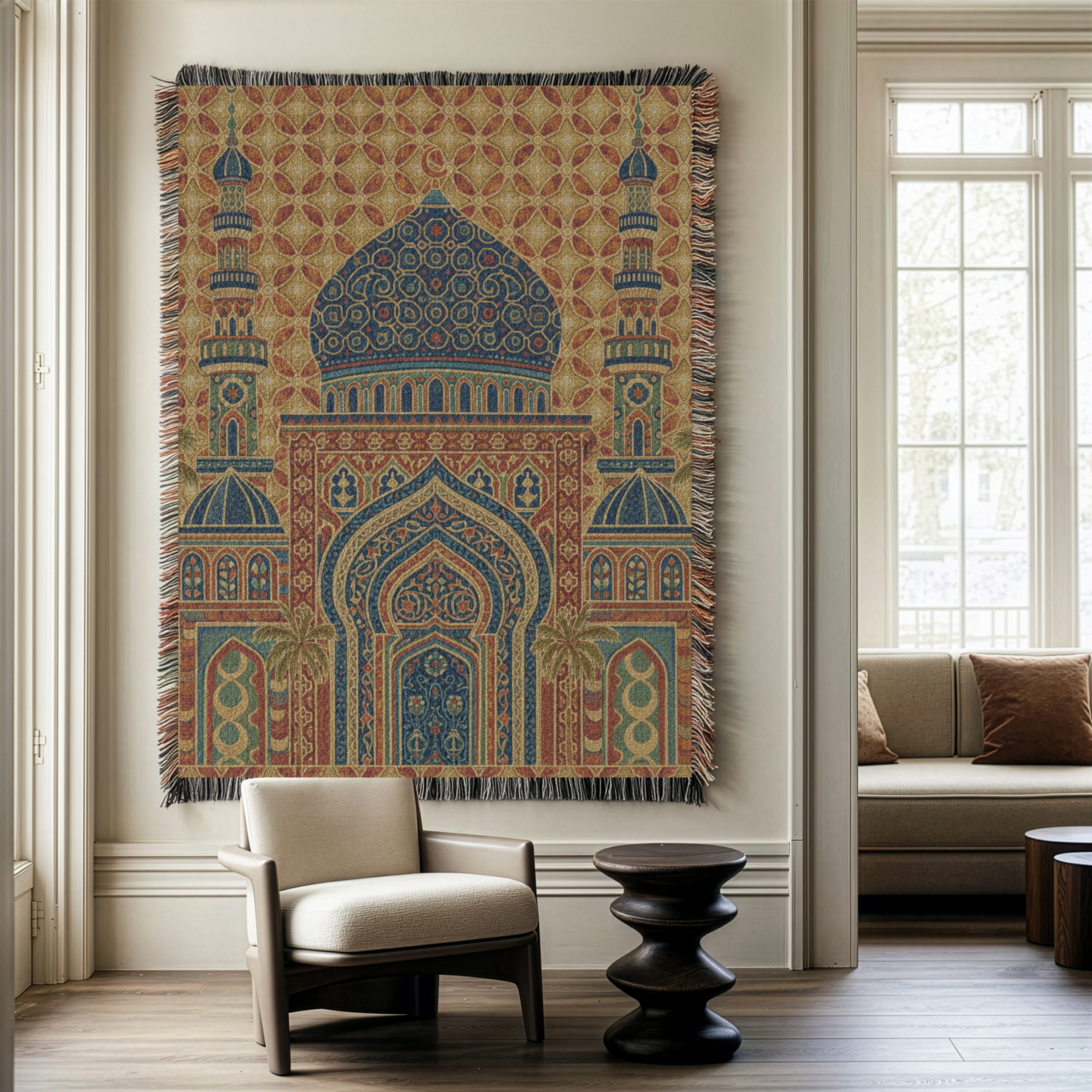 Oasis Tapestry Woven Blanket