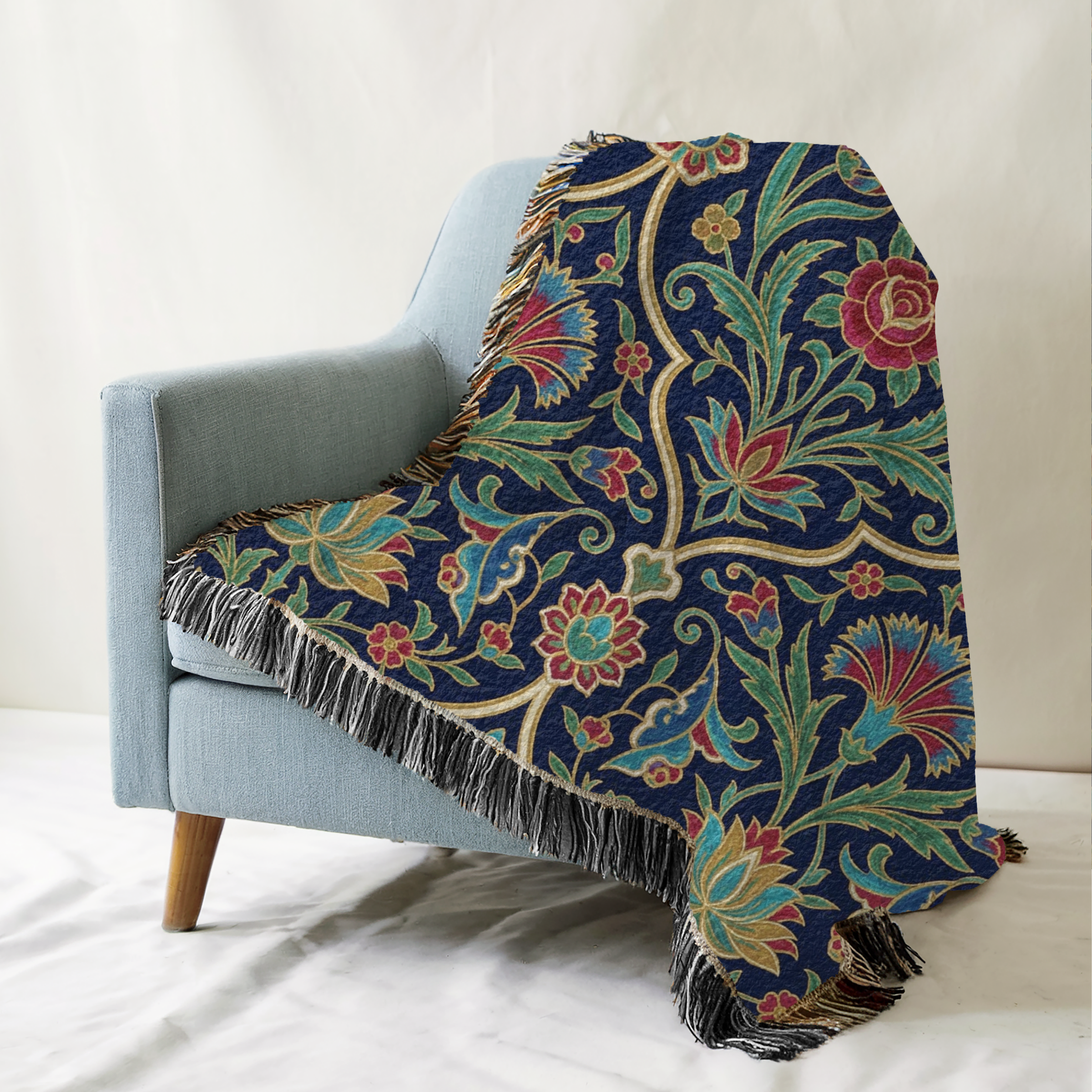 The Ottoman Medallion Tapestry Woven Blanket