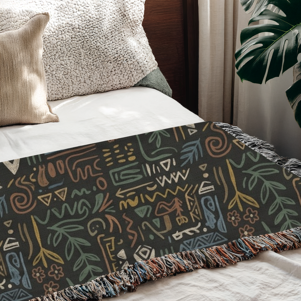 Personalized Name Forest Accent Woven Blanket Throw