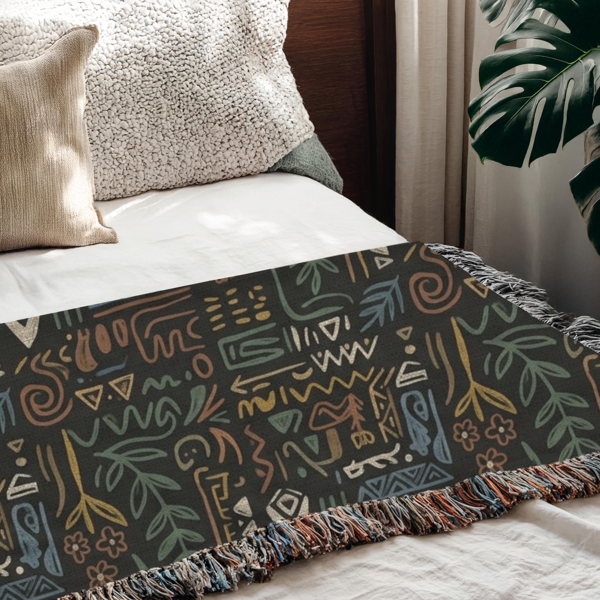 Personalized Name Forest Accent Woven Blanket Throw