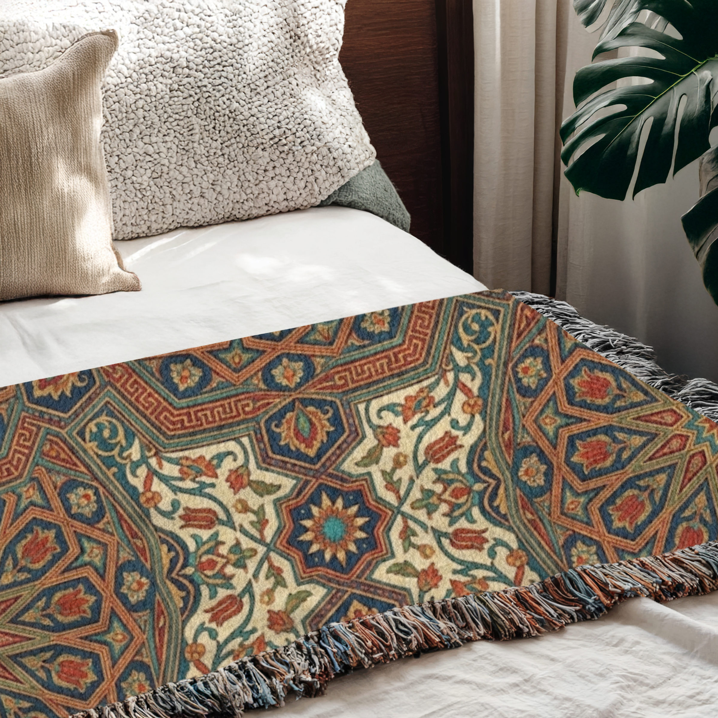 Iznik Bloom Tapestry Woven Blanket