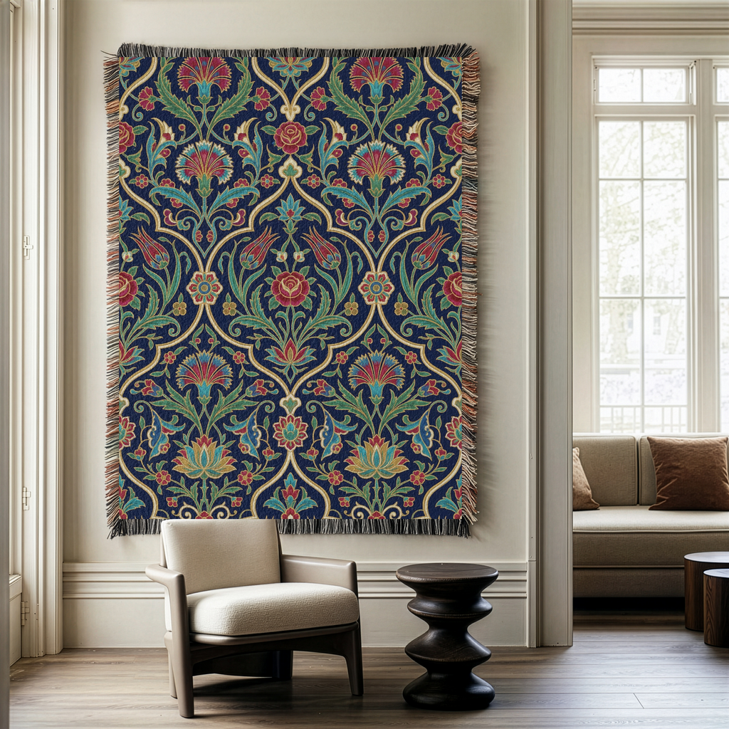 The Ottoman Medallion Tapestry Woven Blanket