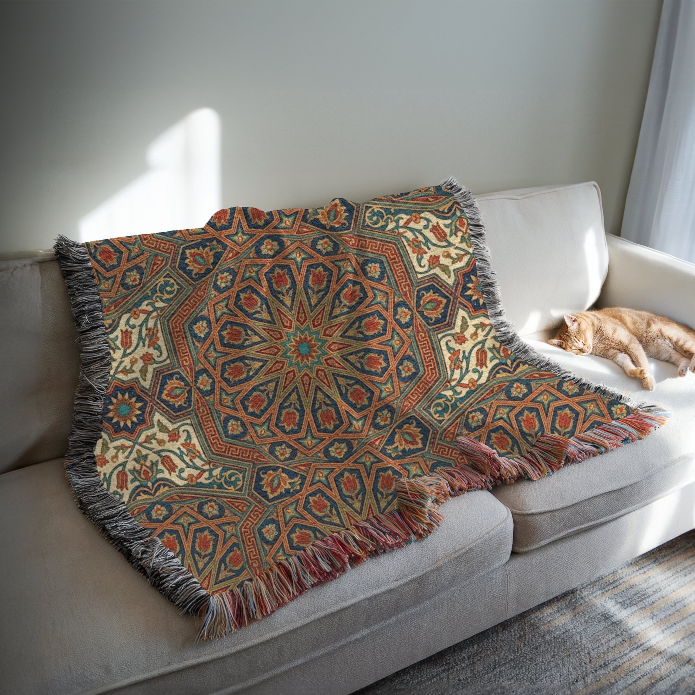 Iznik Bloom Tapestry Woven Blanket