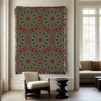Moroccan Geometric Pattern Tapestry Woven Blanket