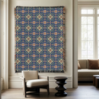 Islamic Floral Medallions Tapestry Woven Blanket