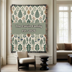 Personalized Family Earthy Heirloom Woven Blanket Throw