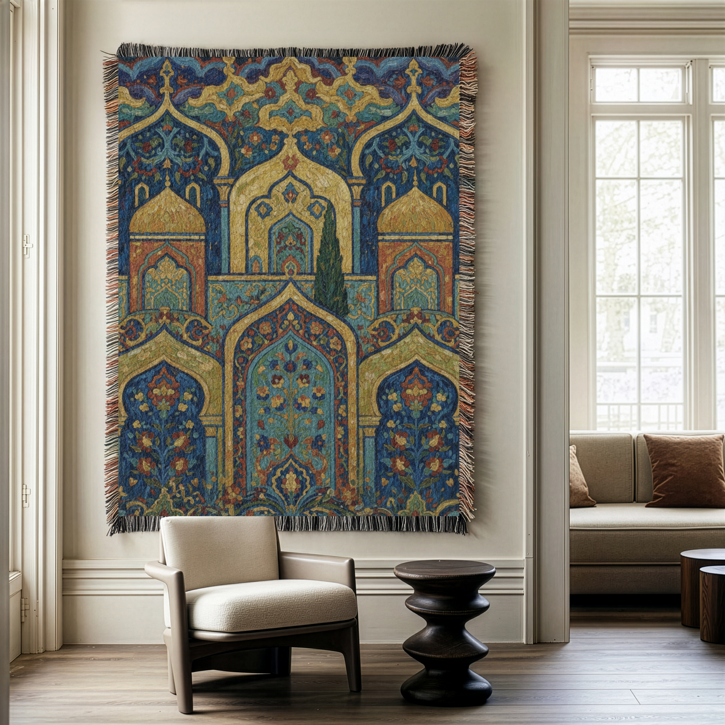Persian Arch Tapestry Woven Blanket