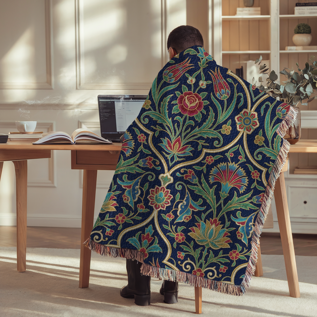 The Ottoman Medallion Tapestry Woven Blanket