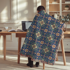 Islamic Floral Medallions Tapestry Woven Blanket