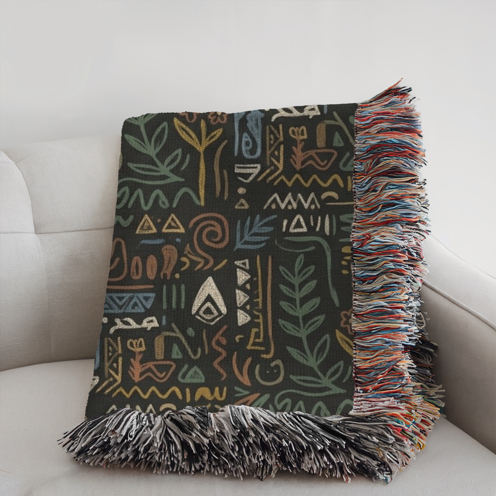 Personalized Name Forest Accent Woven Blanket Throw