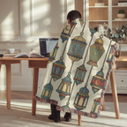 Moroccan Lantern Tapestry Woven Blanket