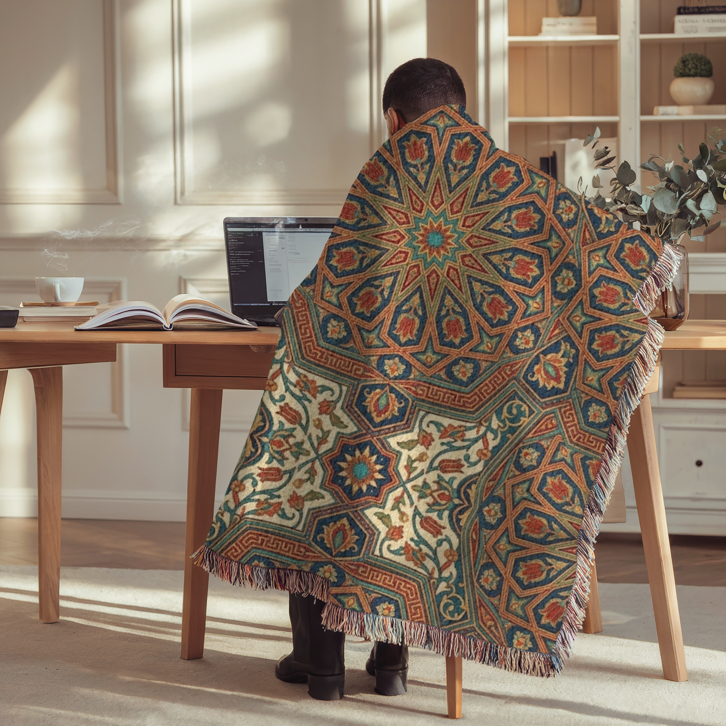 Iznik Bloom Tapestry Woven Blanket