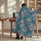 Turkish Blues Tapestry Woven Blanket