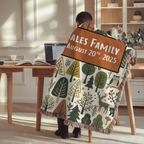 Personalized Family Animal Forest Woven Blanket