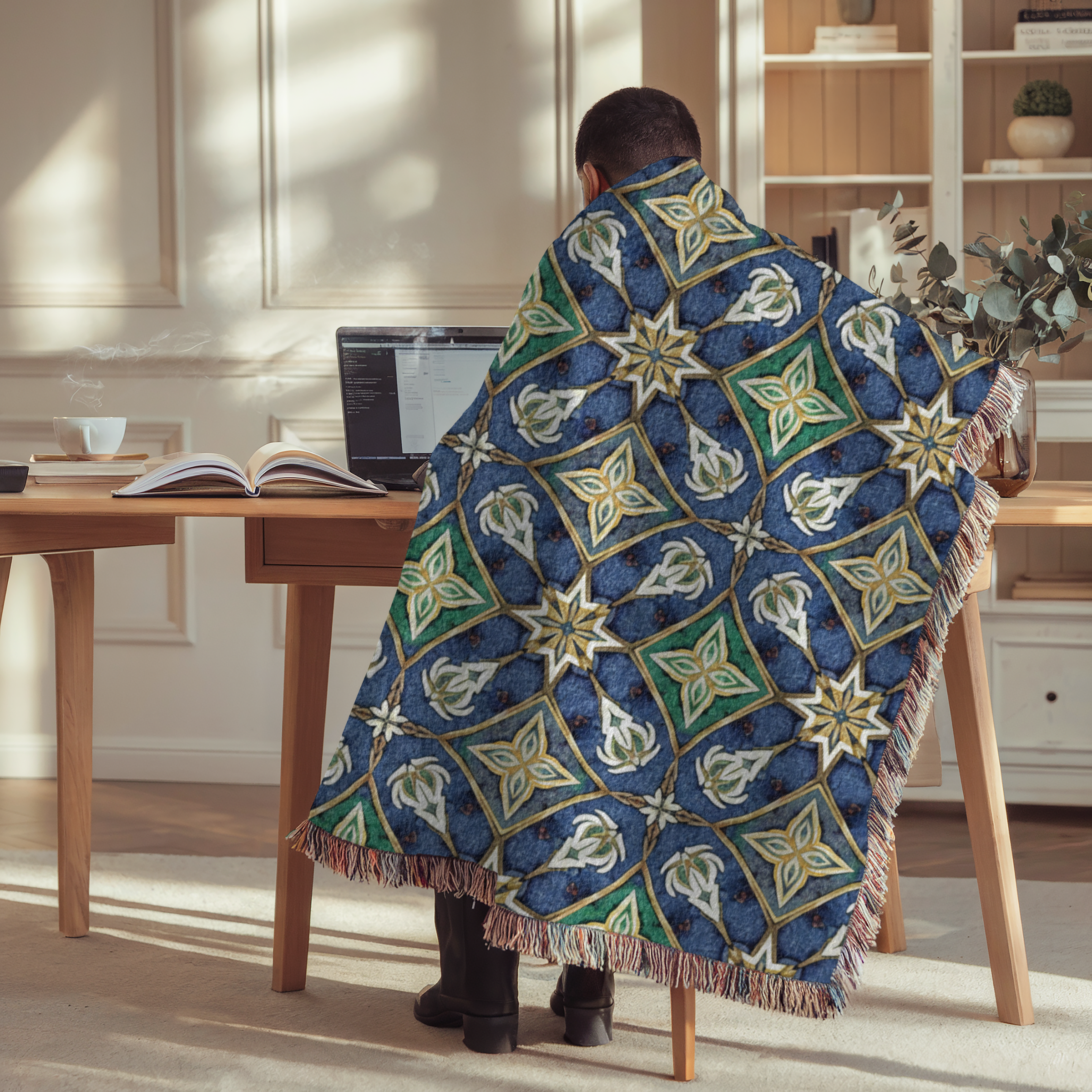 Artisan Geometric Tapestry Woven Blanket