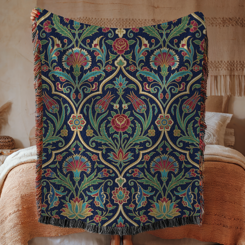 The Ottoman Medallion Tapestry Woven Blanket