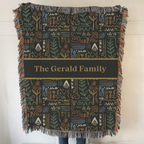 Personalized Name Forest Accent Woven Blanket Throw