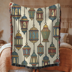 Moroccan Lantern Tapestry Woven Blanket