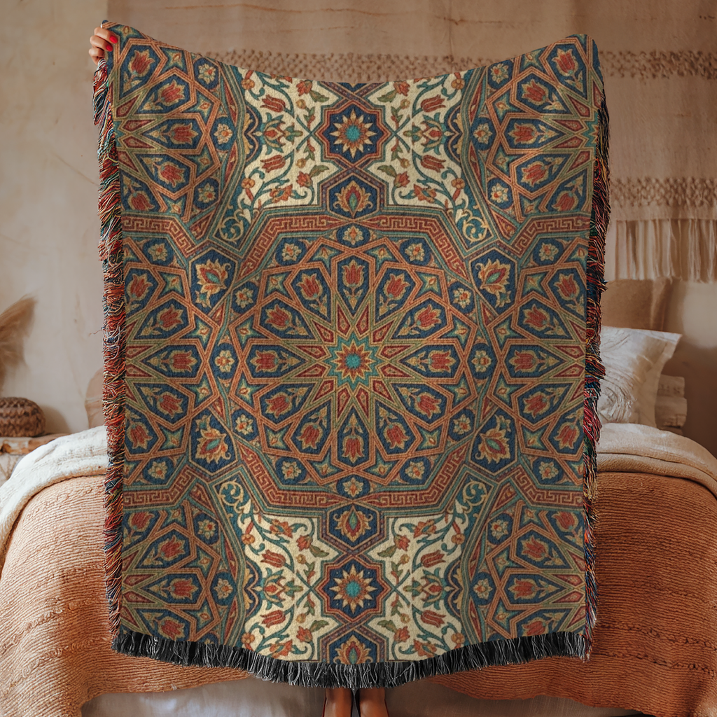 Iznik Bloom Tapestry Woven Blanket