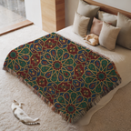 Moroccan Geometric Pattern Tapestry Woven Blanket