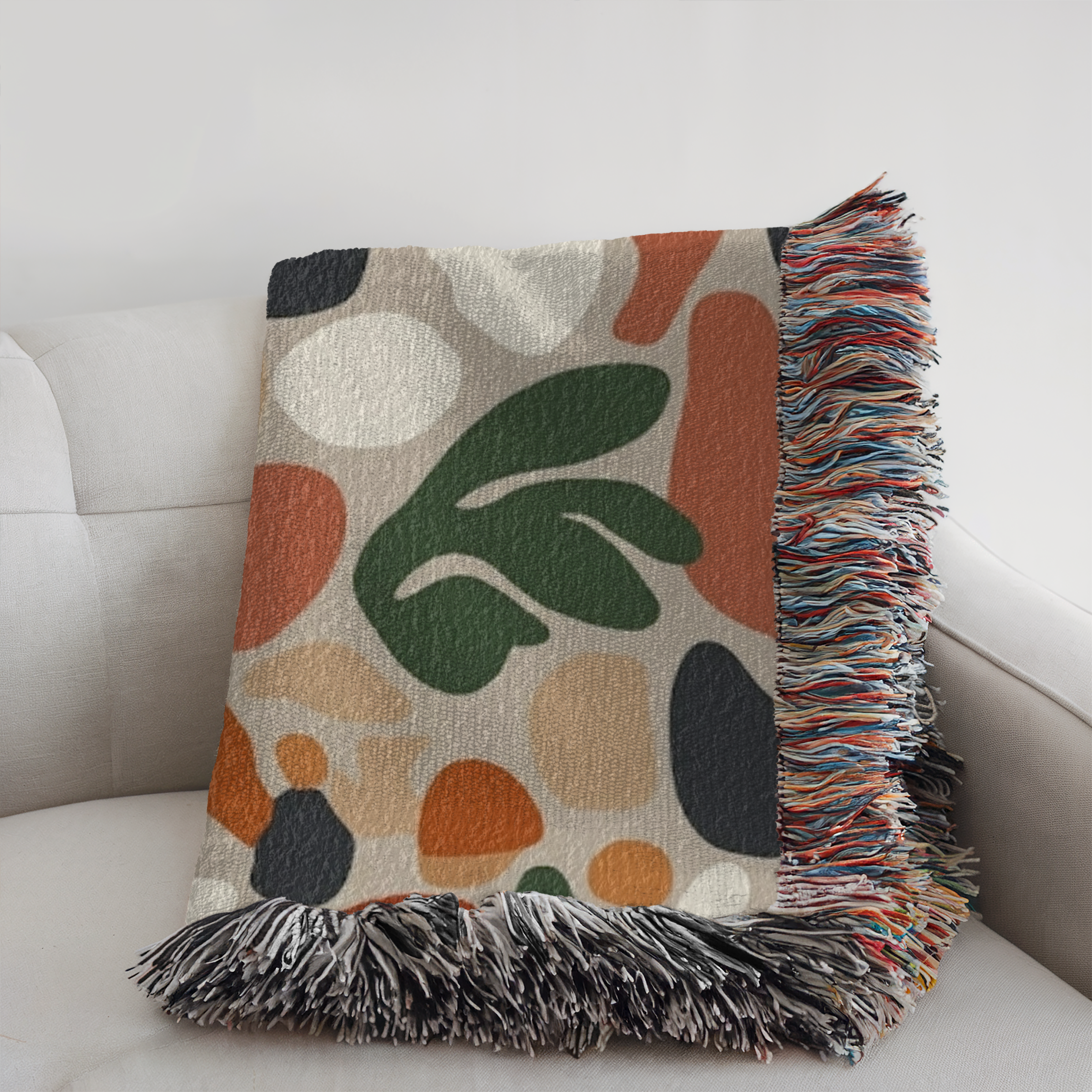 Personalized Woven Blanket — Custom Name Floral Tapestry Throw