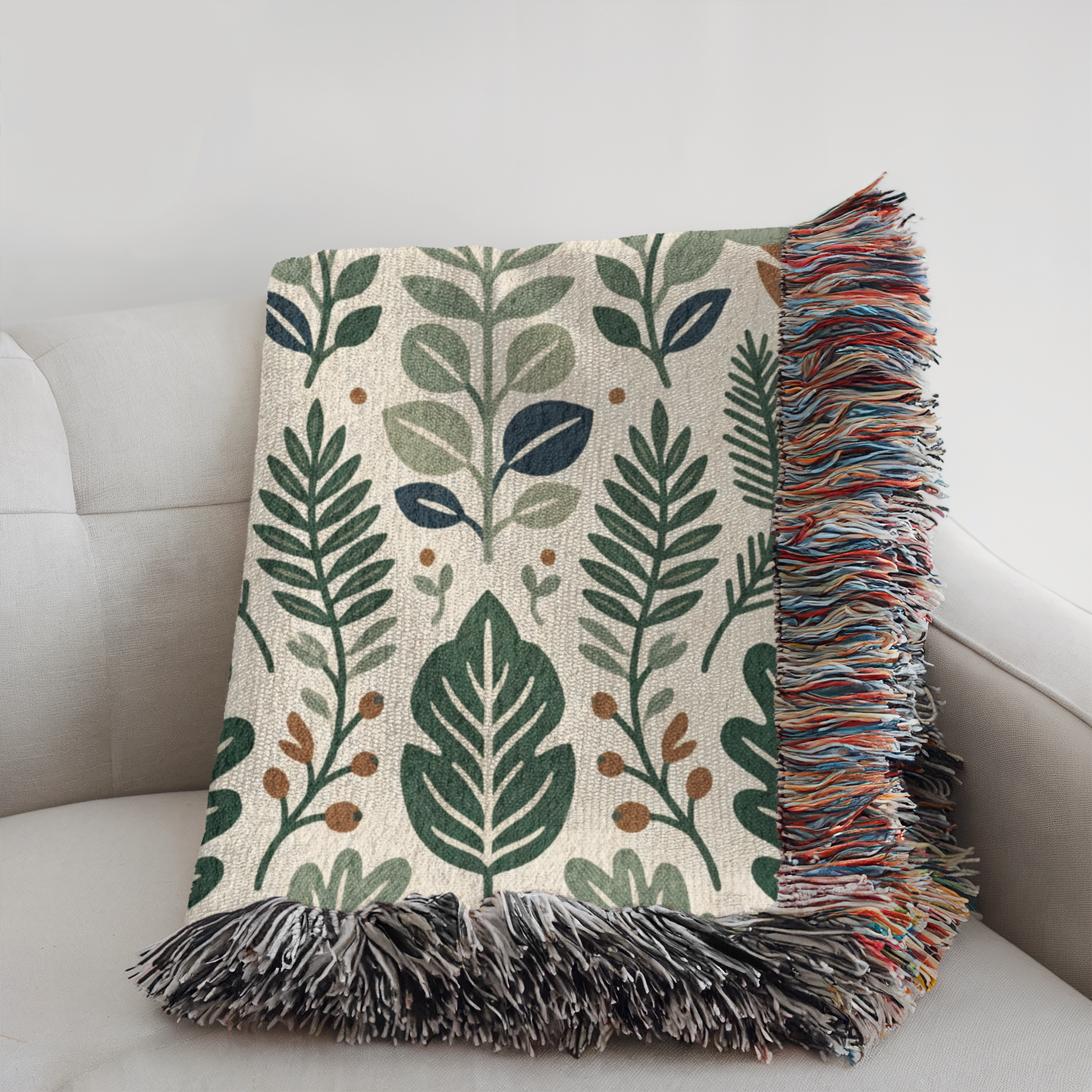 Personalized Family Earthy Heirloom Woven Blanket Throw