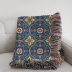 Islamic Floral Medallions Tapestry Woven Blanket