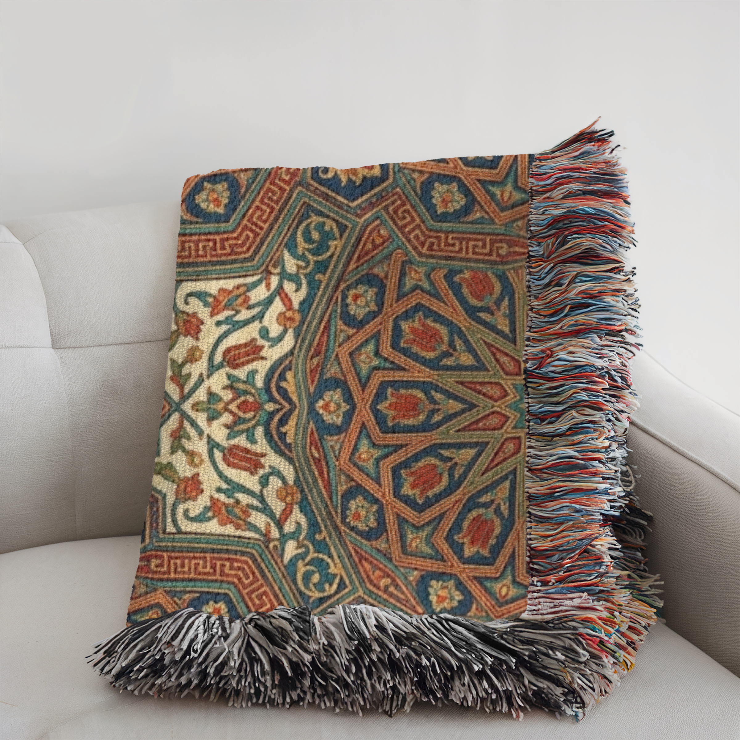 Iznik Bloom Tapestry Woven Blanket