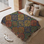 Moroccan Zellige Tapestry Woven Blanket