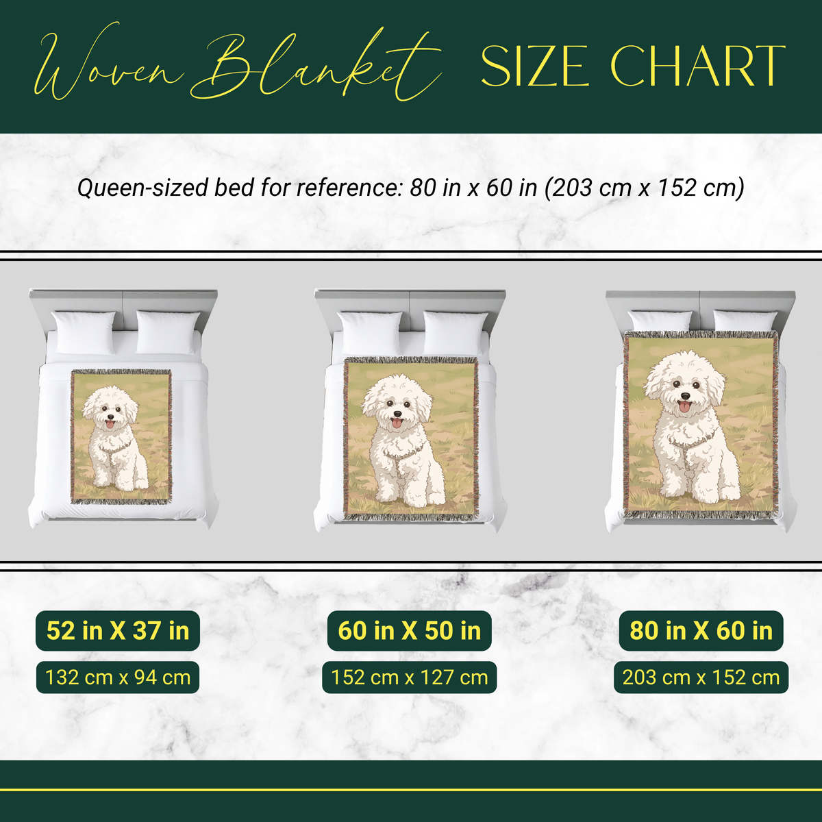 Custom Cartoon Dog Photo Woven Blanket