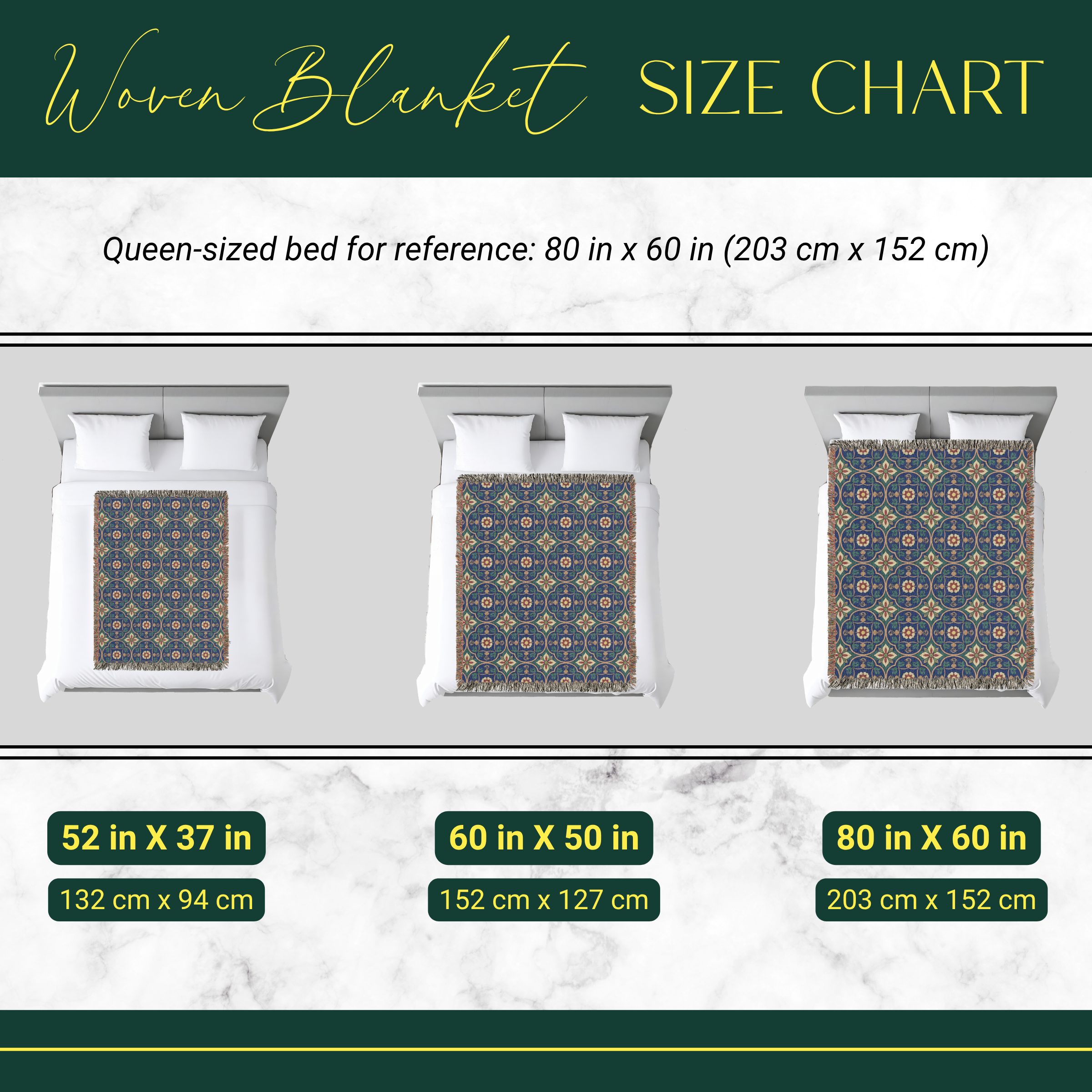 Islamic Floral Medallions Tapestry Woven Blanket
