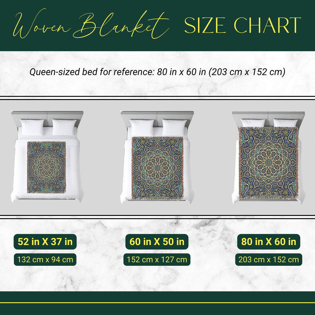 Moroccan Mosaic Tapestry Woven Blanket