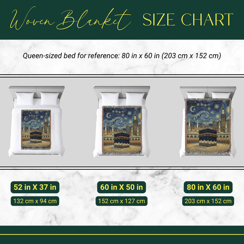 Celestial Makkah Tapestry Woven Blanket
