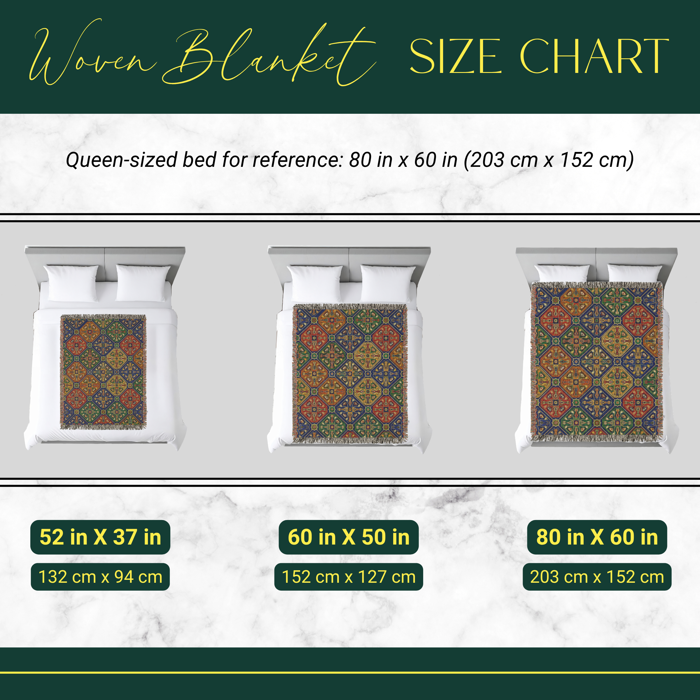 Moroccan Zellige Tapestry Woven Blanket