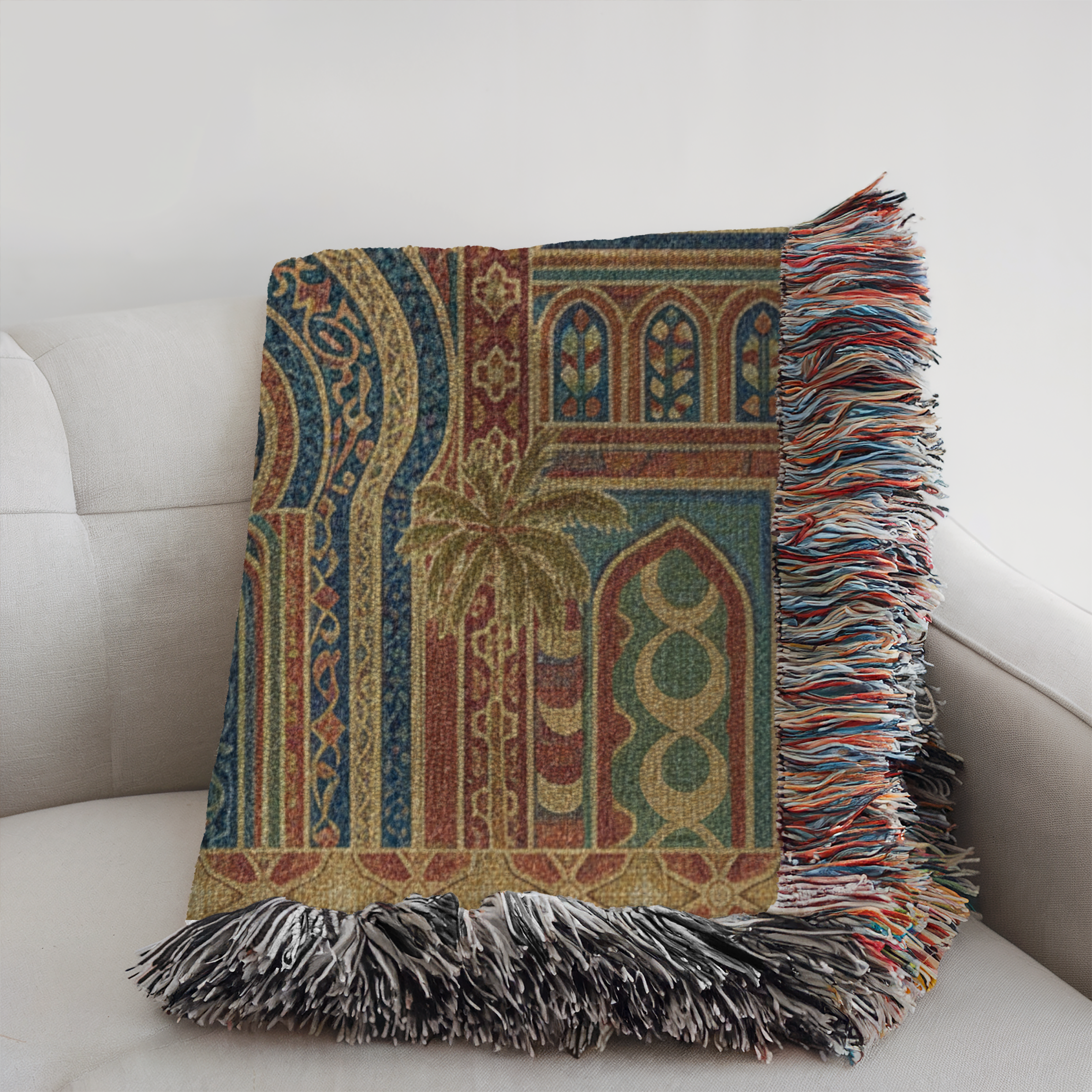 Oasis Tapestry Woven Blanket