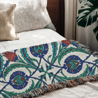 Ottoman Tulips Tapestry Woven Blanket