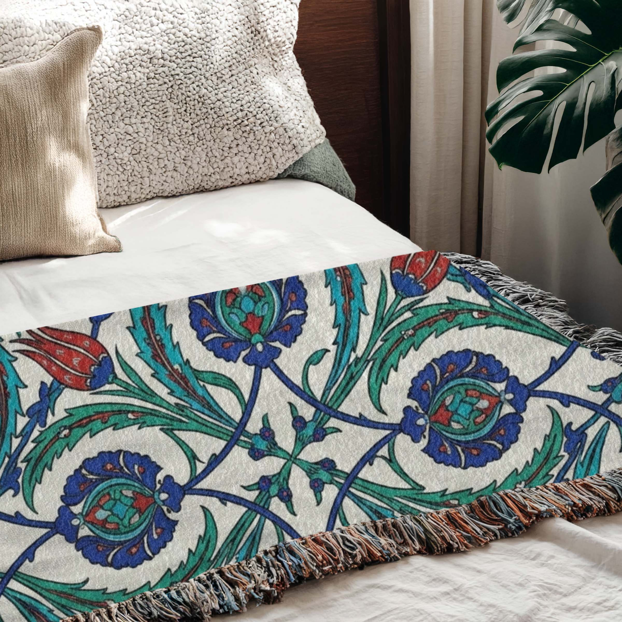 Ottoman Tulips Tapestry Woven Blanket