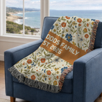 Personalized Wildflower Accent Woven Blanket Throw